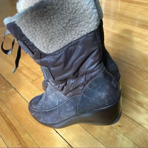 Sperry brown leather wedges faux fur  lining boots - Picture 7 of 7